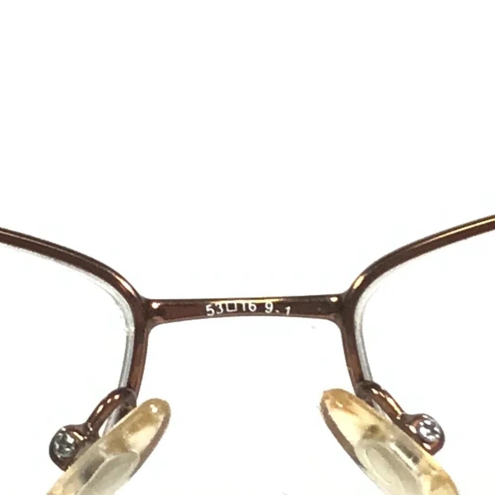 Nine West Petite Eyeglasses Frames 377 JDT Brown Rectangular Half Rim 53-16-130